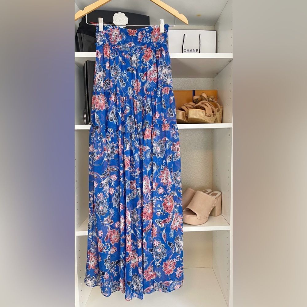 REVOLVE x MISA Allesia sheer maxi skirt  in blue floral Size SMALL. NWT - Picture 4 of 10